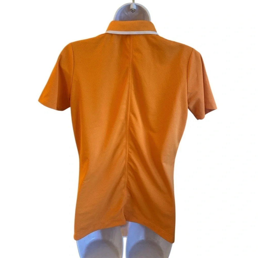 Nike Golf Performance Polo Shirt Size Medium Orange Short Sleeve Half Button Up